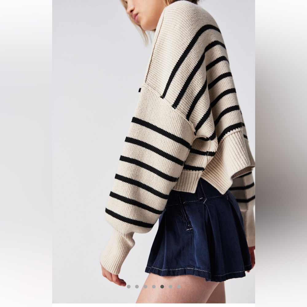NWT Free People Easy Street Stripe Crop Pullover - Picture 7 of 8